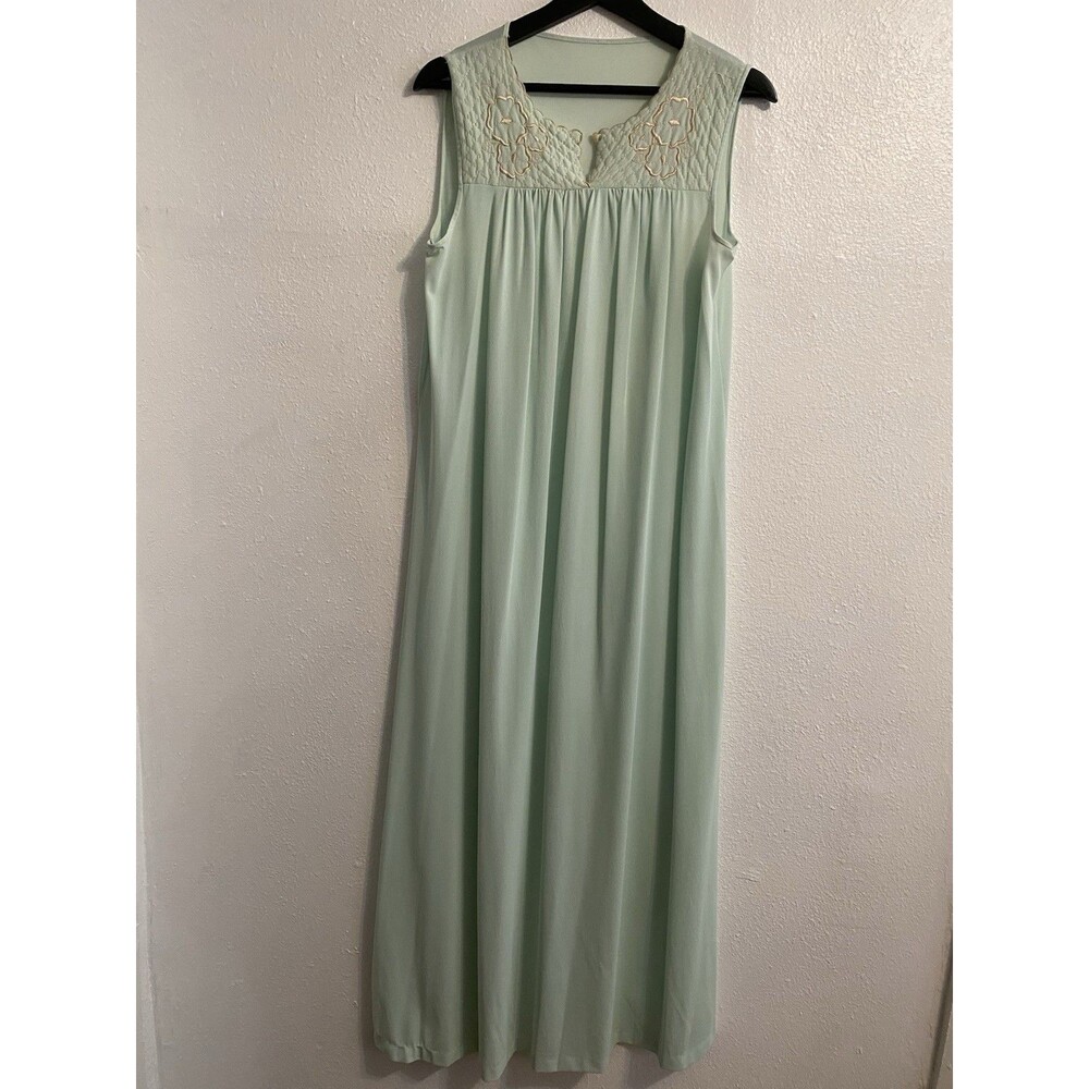 Unbranded Long Mint Green Nightgown Embroidery M Sleeveless Cottage Dainty F39